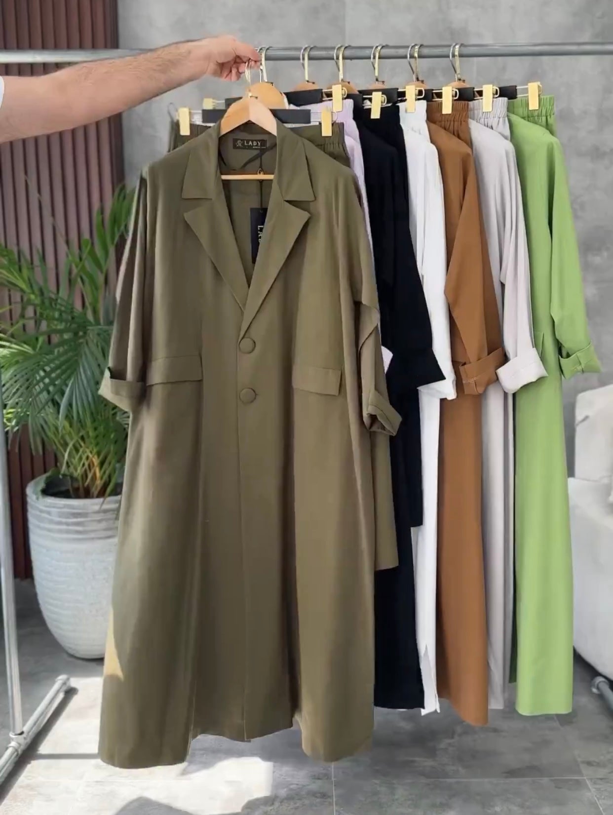 Coat Style Long Shirt Trouser Set For Women Styledxb